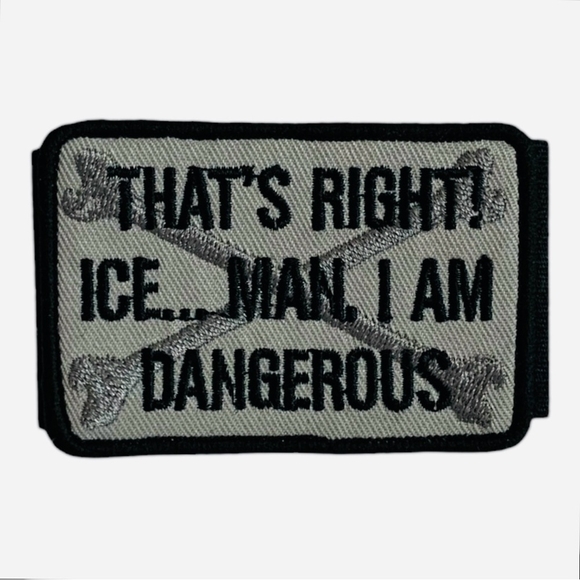 Badge MAN I AM DANGEROUS Tactical Tomcat Goose Top Gun Embroidered Patch Chevron - Picture 1 of 2